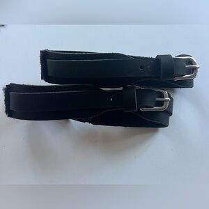 Black Leather Jodpuhr Straps- Size M